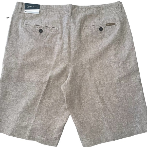 NWT PERRY ELLIS LINEN COTTON BLEND SHORTS RETAIL $69.50 - Picture 3 of 8